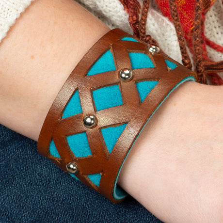 Cuff Bracelet with Cross Hatch