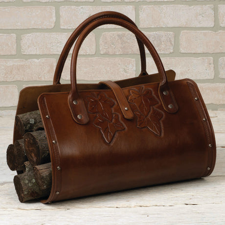 Leather Firewood Tote