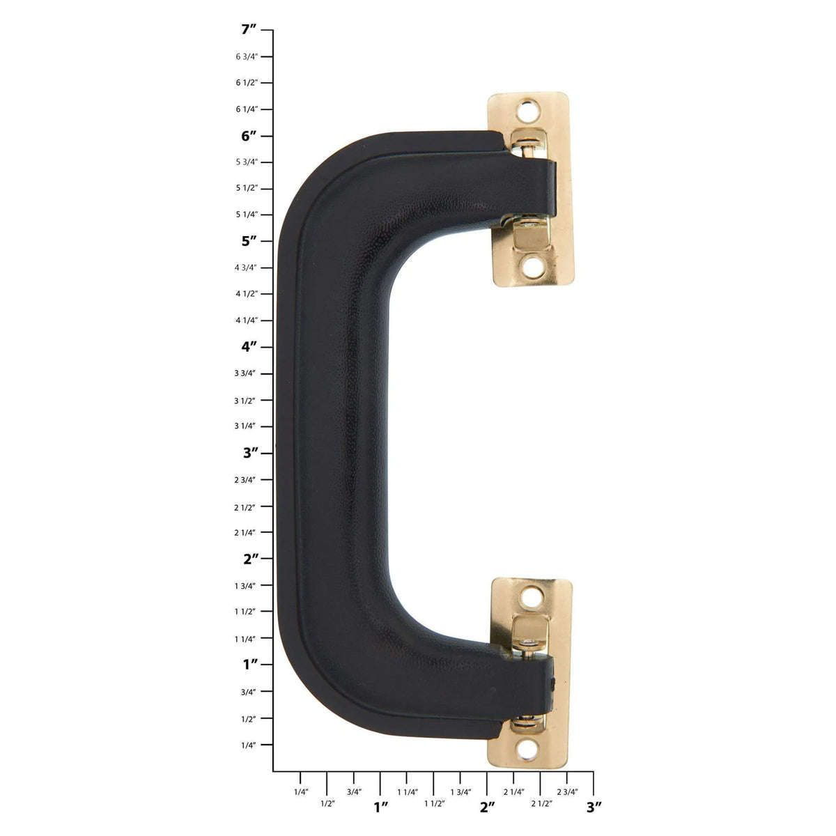 5 1/4" Black, Handle with Brass Hardware, Plastic