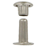 9mm Nickel Plated, Single Cap Jiffy Rivets, Solid Brass-100ct