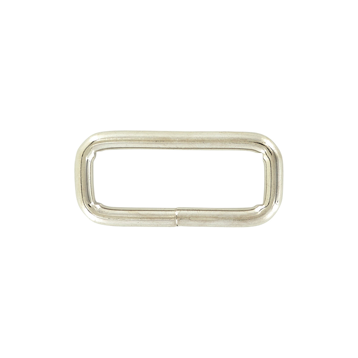 1 1/2" Shiny Nickel, Welded Rectangular Ring, Steel