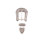 Western Floral Buckle Loop & Tip Set, 1"