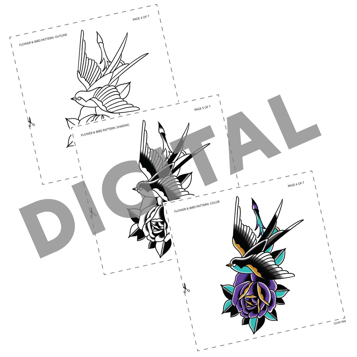 Digital Tattooling Art Patterns - Instant Download
