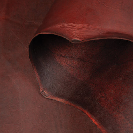 CHAHINLEATHER® Alum Tanned Burgundy Latigo Double Back, 5/7 oz.