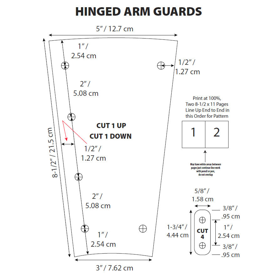 Hinged Arm Guards Downloadable Pattern