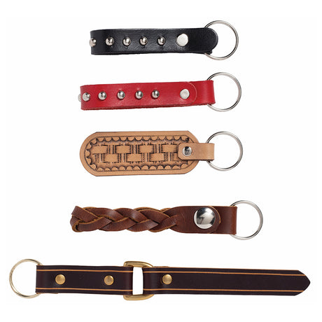 Small leather projects like these keychains are a great way to practice new leather crafting skills.