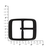 1 1/2" Black, 2 3/8"x1 3/4" Center Bar Buckle, Solid Brass