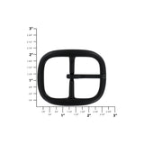 1 1/2" Black, 1 3/4"x2.6" Center Bar Buckle, Solid Brass