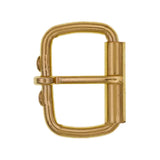 1 1/2" Brass, Heel Bar Roller Buckle, Steel