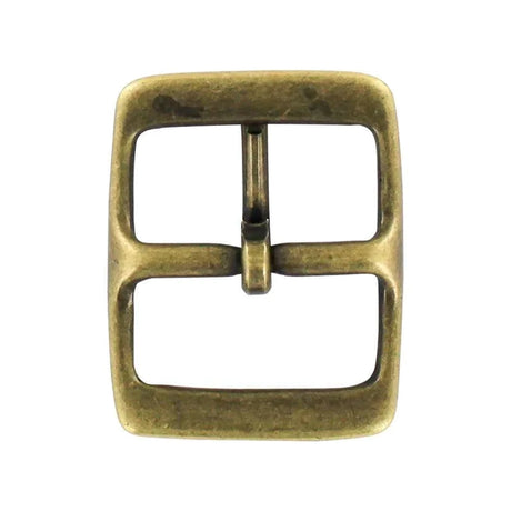 1 1/4" Antique Brass, 1.5"x2" Center Bar Buckle, Solid Brass