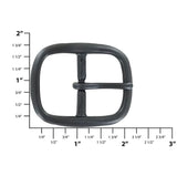 1 1/4" Black, 1.8"x2.2" Center Bar Buckle, Solid Brass