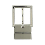 1 1/4" Brushed Nickel, Clip On Heel Bar Twist Reverse Buckle, Zinc Alloy