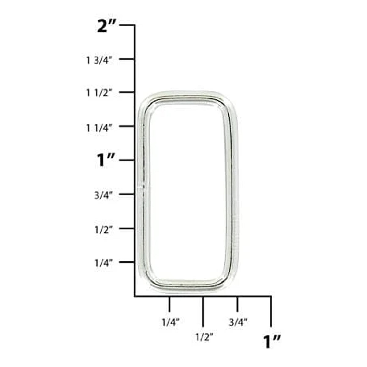 1 1/4", Nickel Plated, Welded Rectangular Ring, Steel
