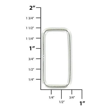 1 1/4", Nickel Plated, Welded Rectangular Ring, Steel