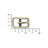 1/2" Antique Brass, Center Bar Buckle, Solid Brass