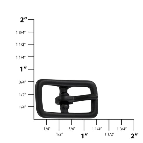 1/2" Black, Center Bar Buckle, Solid Brass