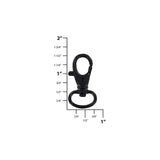 1/2" Matte Black, 1 1/2" Trigger Swivel Snap Hook, 5-Pack