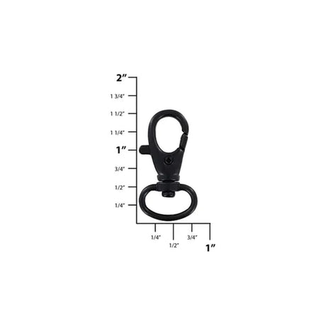 1/2" Matte Black, 1 1/2" Trigger Swivel Snap Hook, 5-Pack