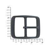 1 3/4" Black, Center Bar Buckle, Solid Brass