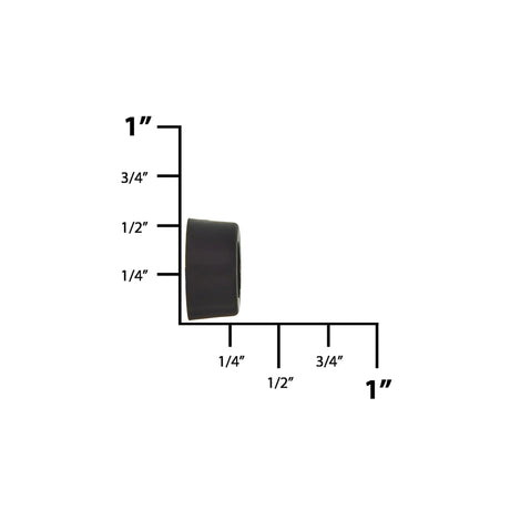 1/4" Black, Bottom Stud, Plastic