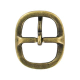 1" Antique Brass, 1.5"x1.75" Oval Center Bar Buckle, Solid Brass