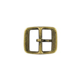1" Antique Brass, 1.5"x1.75" Rectangular Center Bar Buckle, Solid Brass