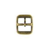 1" Antique Brass, 1.5"x1.75" Rectangular Center Bar Buckle, Solid Brass