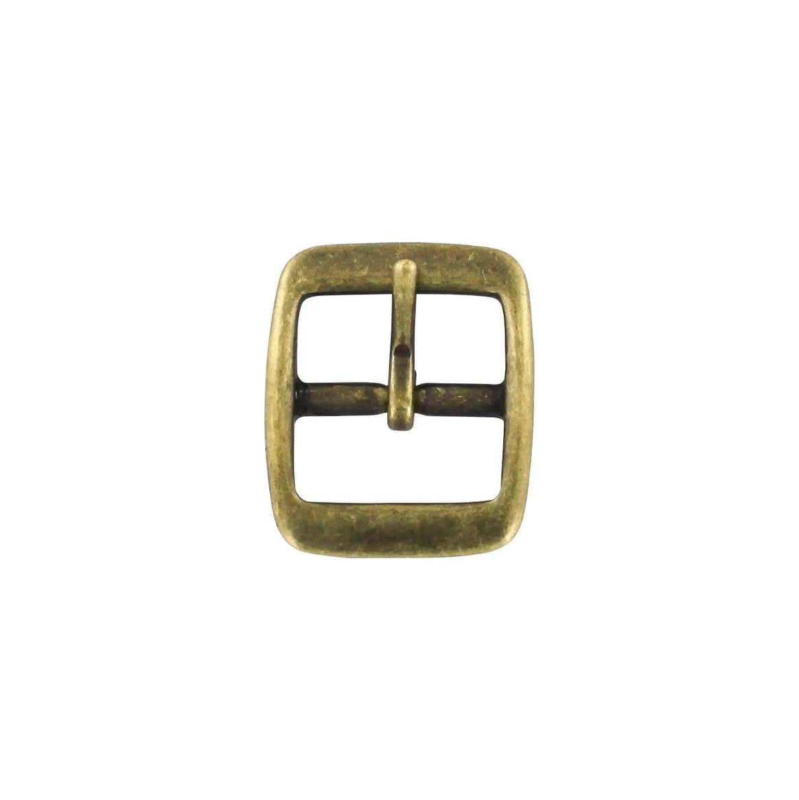 1" Antique Brass, 1.5"x1.75" Rectangular Center Bar Buckle, Solid Brass