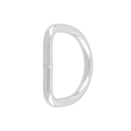 1" Nickel, Thin Welded D Ring, Steel