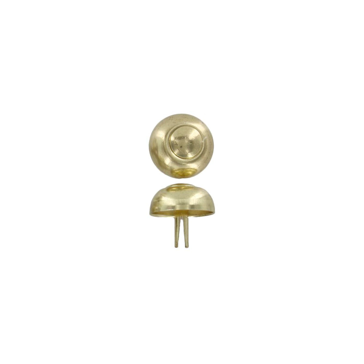 17mm Brass, Round Handbag Bottom Stud, Steel-PK10