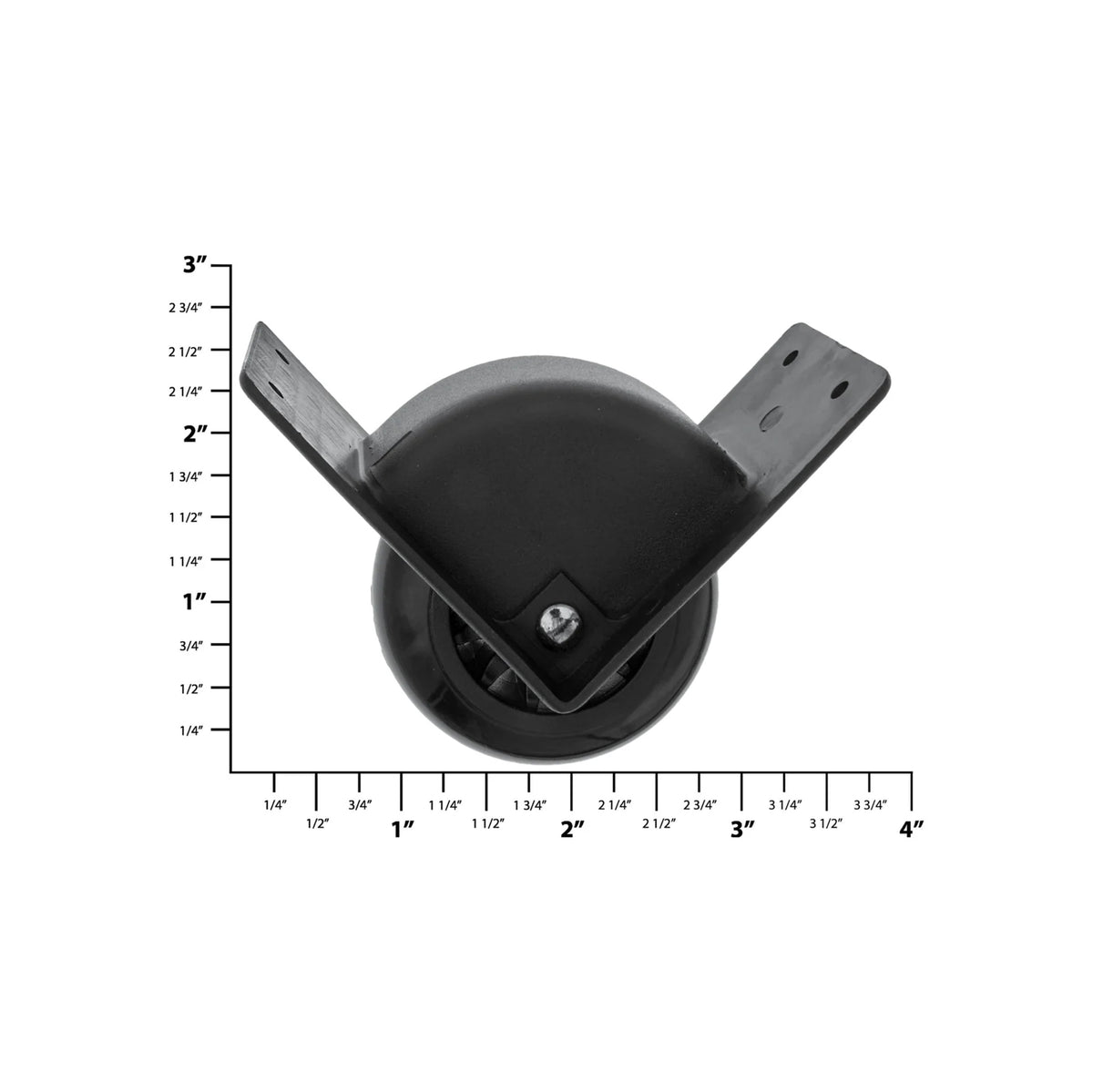 3 1/4" Black, Ball Bearing Inline Skate Wheel w/ Housing, Plastic