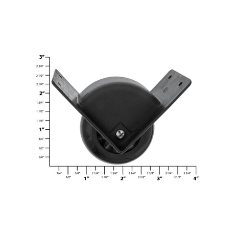3 1/4" Black, Ball Bearing Inline Skate Wheel w/ Housing, Plastic