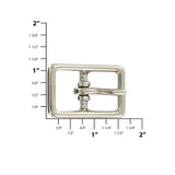 3/4" Nickel, 28x43mm Center Bar Buckle, Solid Brass