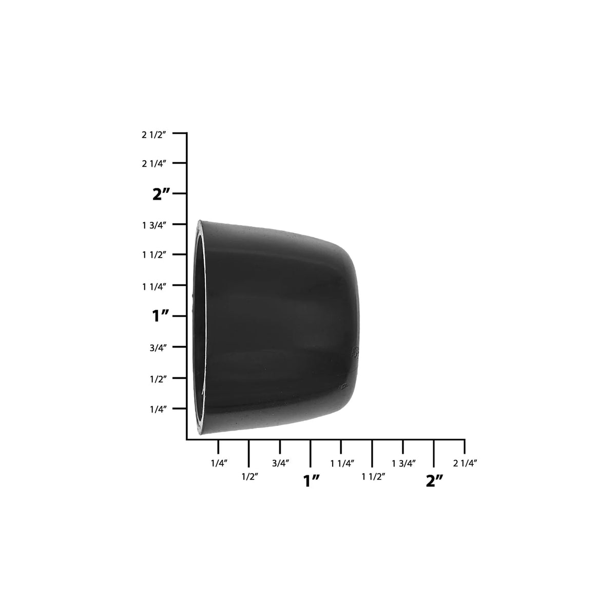 3/8". Black, Bottom Stud, Plastic