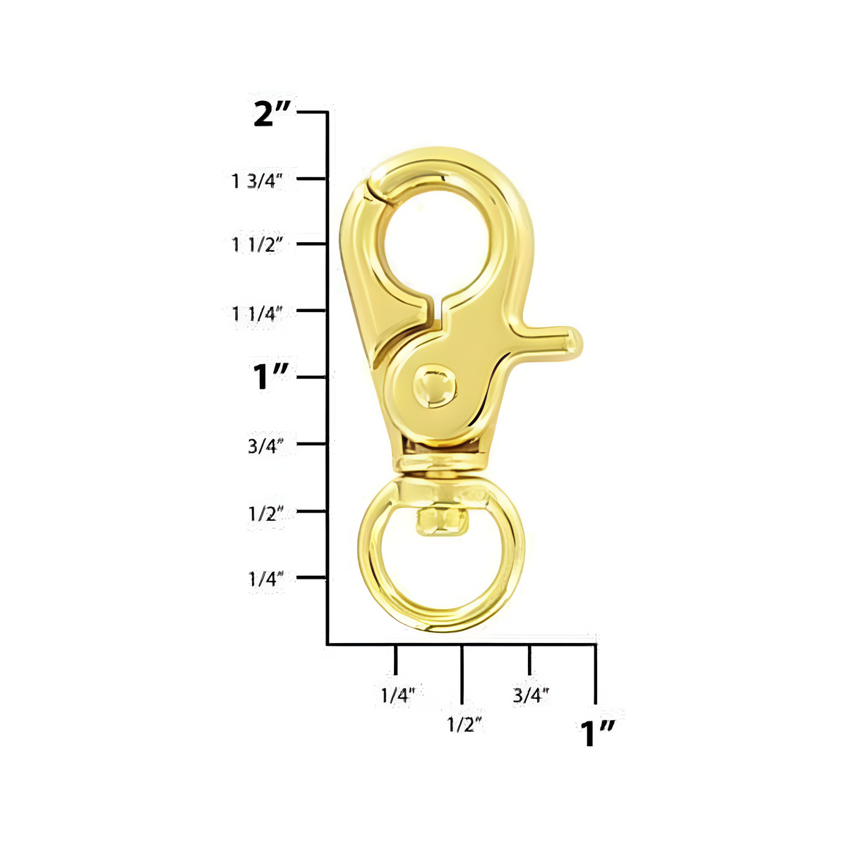 3/8" Shiny Gold, Trigger Swivel Snap Hook, Zinc Alloy