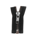 #5 Metal, Black, 36" YKK Separating Bomber Jacket Zipper with Antique Brass Teeth