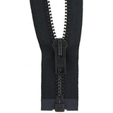 #10 Metal, Black, 36" Separating Bomber Jacket Zipper with Black Oxide Teeth