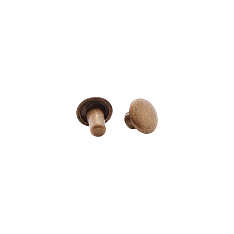7mm Antique Brass, Double Cap Jiffy Rivets, Solid Brass-100ct