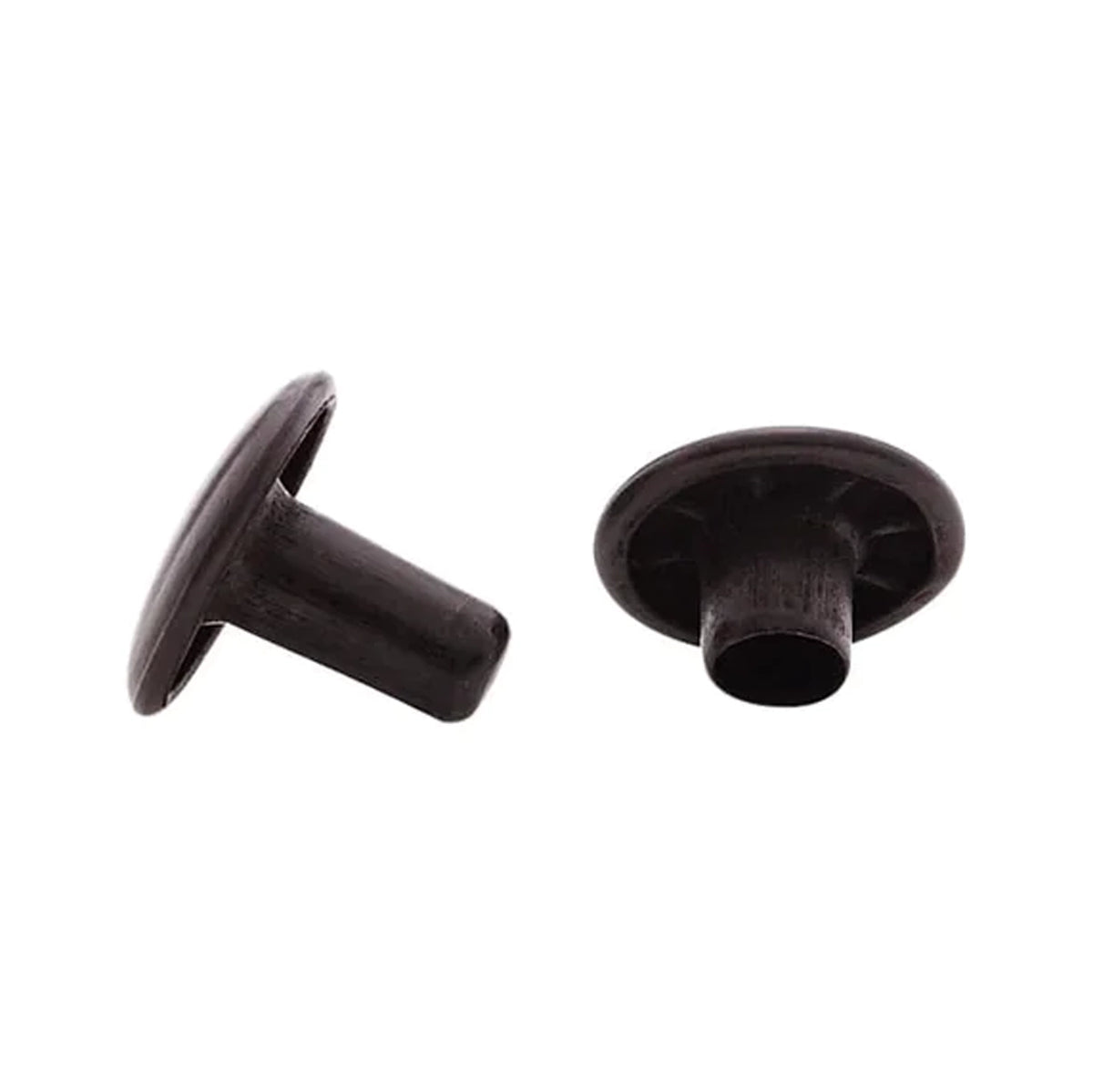 7mm Black, Double Cap Jiffy Rivet, Solid Brass- 100ct