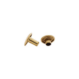 7mm Brass, Double Cap Jiffy Rivet, Solid Brass- 100ct