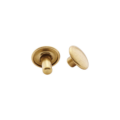 7mm Brass, Double Cap Jiffy Rivet, Solid Brass- 100ct