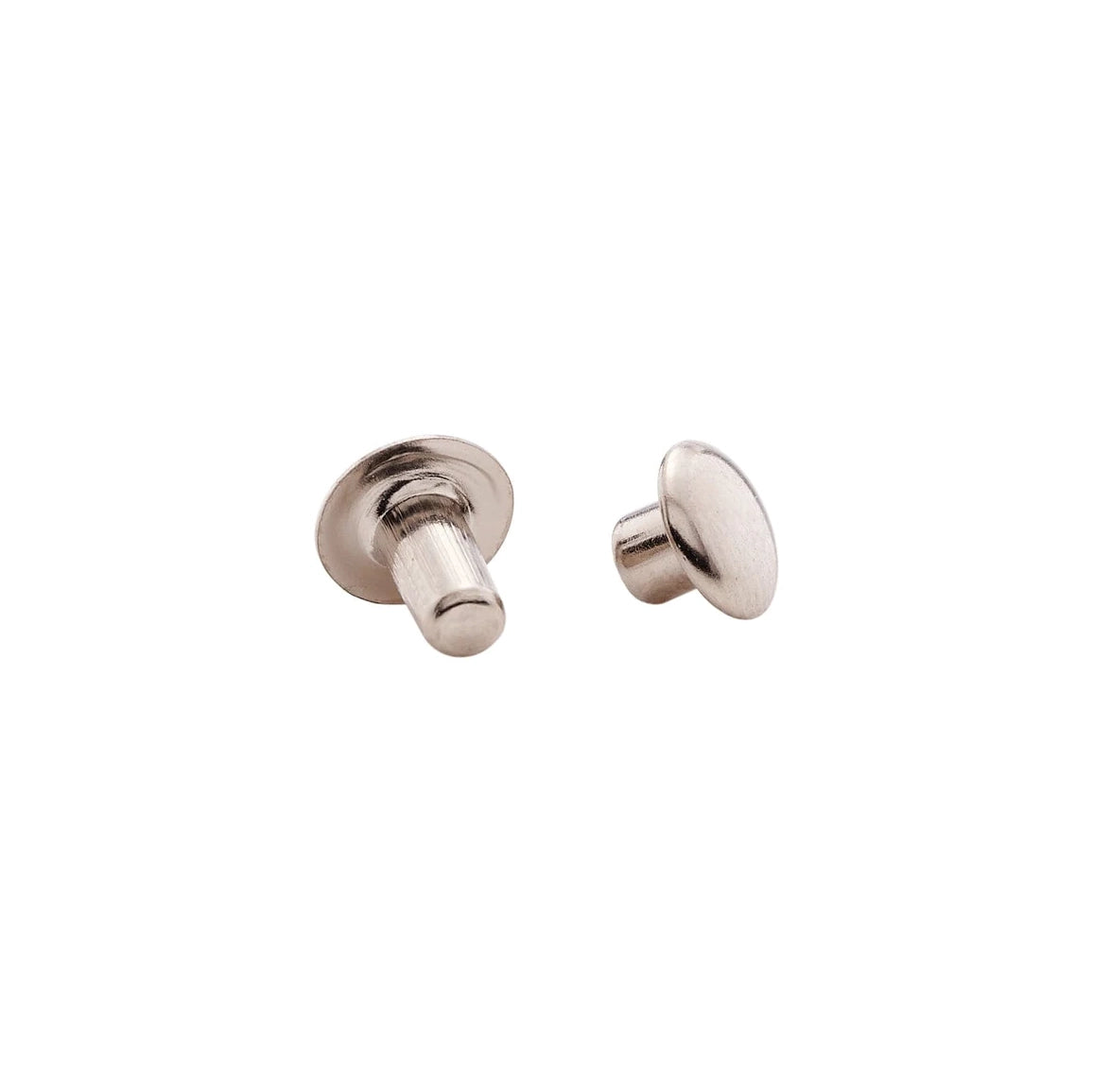 7mm Nickel, Single Cap Jiffy Rivets, Solid Brass-100ct