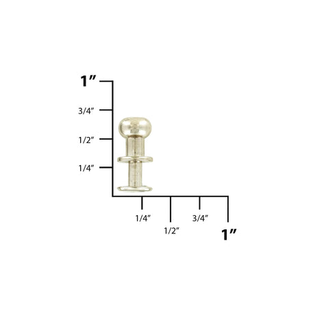 8mm Shiny Nickel, Collar Button Press Stud, Solid Brass