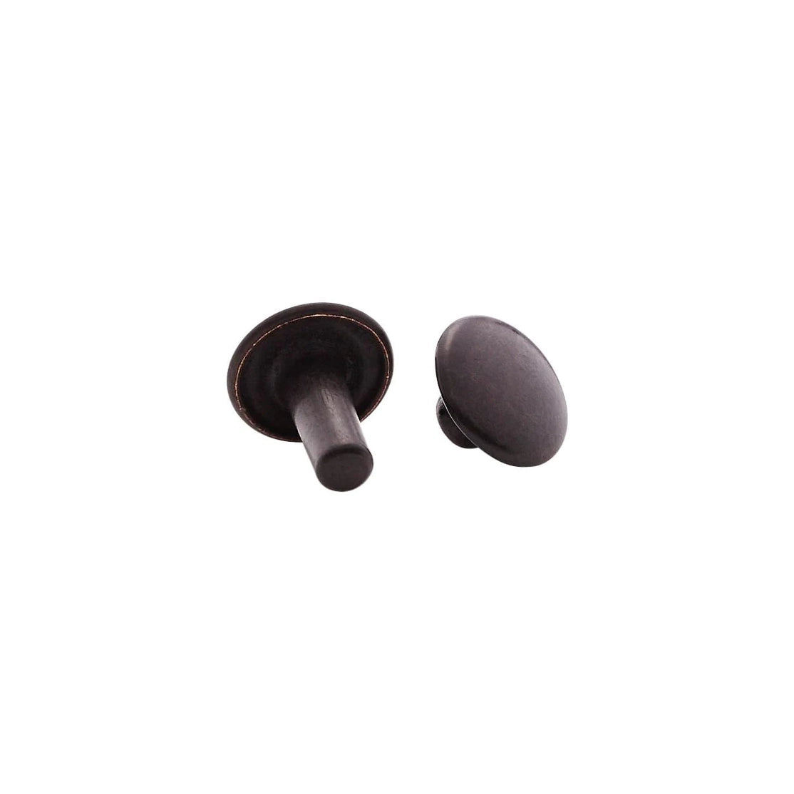 9mm Black, Double Cap Jiffy Rivet, Solid Brass-100ct