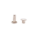9mm Nickel, Double Cap Jiffy Rivets, Solid Brass-100ct