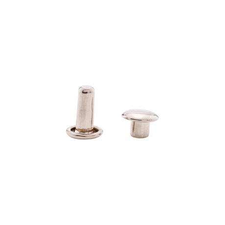 9mm Nickel, Double Cap Jiffy Rivets, Solid Brass-100ct