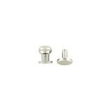10mm, Nickel, Press Stud Collar Button, Solid Brass - PK5