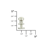 10mm, Nickel, Press Stud Collar Button, Solid Brass - PK5