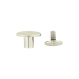 11mm Shiny Nickel, Flat Top Stud with Screw, Zinc Alloy - PK5