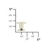 11mm Shiny Nickel, Flat Top Stud with Screw, Zinc Alloy - PK5